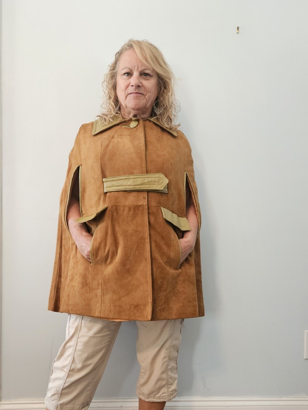 Vintage Genuine Leather Cape